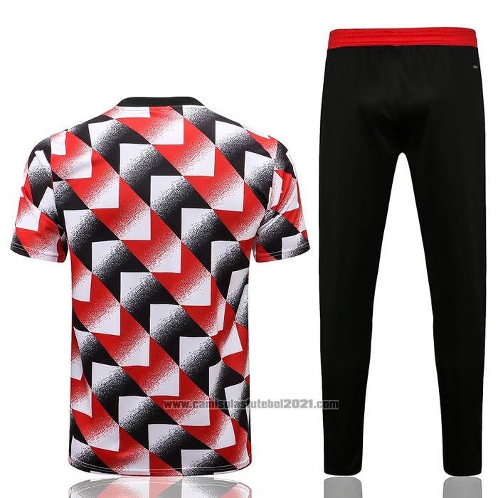 Fato de Treino Manchester United Manga Curta 2022-2023 Preto Y Vermelho